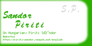 sandor piriti business card